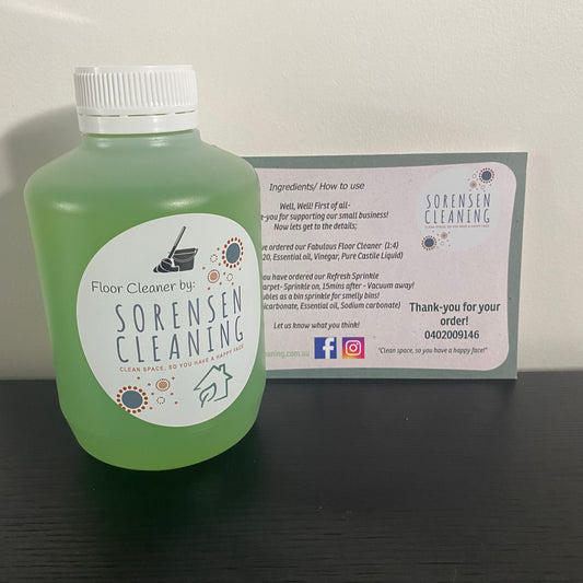 Environmentally friendly floor cleaner by Sorensen Cleaning Pine Scent
